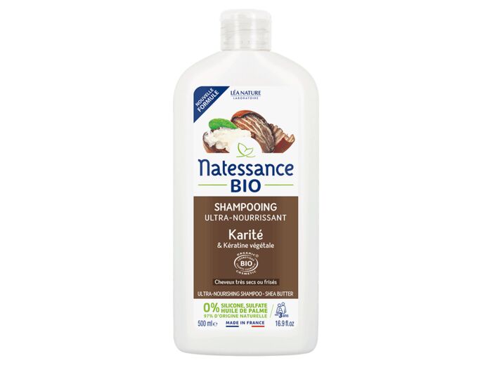 NATESS Shampoing Ultra Nourissant Karité Bio & Kératine 500 ml