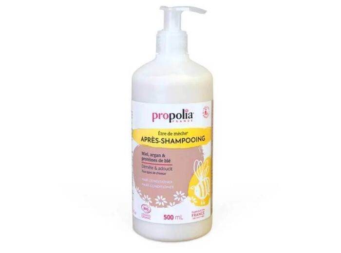 Manino : Propolia Après-Shampoing Bio Miel Argan Protéines de Blé 500 ml