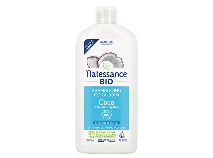 NATESS Shampoing Extra Doux Coco Bio & Kératine Végétale 500 ml