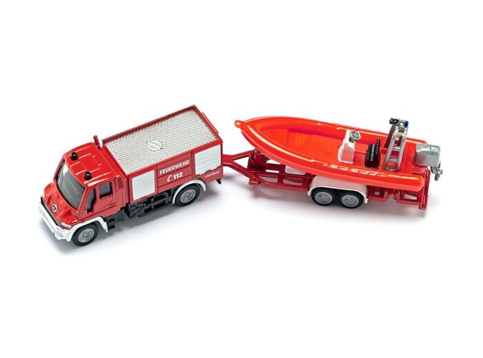Siku - Unimog pompiers avec bateau - 1636
