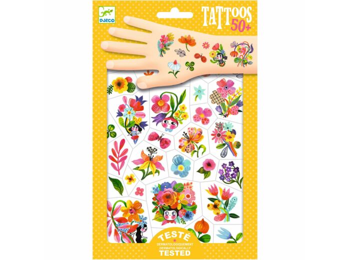 Set de tatouages à fleurs