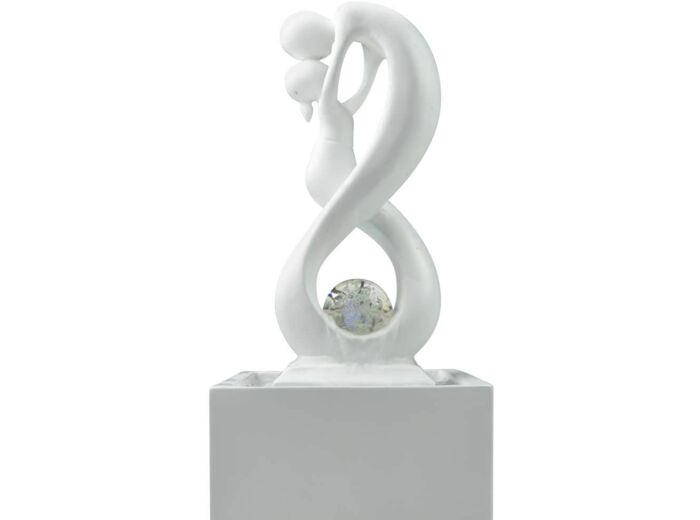Zen'Light SCFR19-C8 Blanc Fontaine d'intérieur, Polyrésine, 14 x 14 x 31 cm