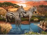 Puzzel 500 stukjes  - Zebra's bij de drinkplaats