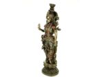 Statuette Véronese Dieu indien Radha - Contenant éternel et amoureux Krishnas - Sculpture bronze 37 cm