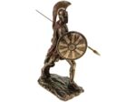 Figurine de Véronese d'Achille avec épée et bouclier - 19 cm - En bronze peint à la main