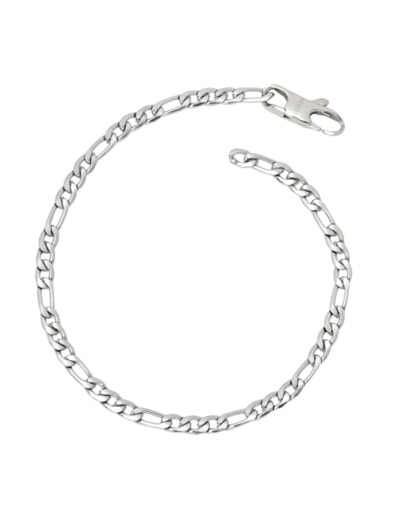 BRACELET EN ACIER MAILLE FIGARO 4 MM