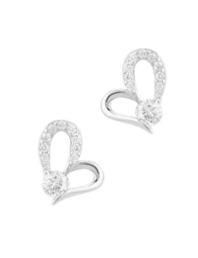 BOUCLES D'OREILLES EN ARGENT COEUR AVEC PIERRES