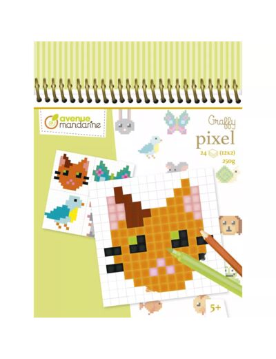 Carnet de coloriages Graffy pixel animaux familiers