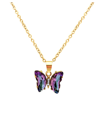 COLLIER AVEC PAPILLON AMETHYSTE