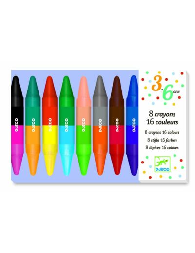 Les Couleurs - 8 Crayons Doubles