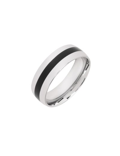 BAGUE EN ACIER LIGNE NOIRE