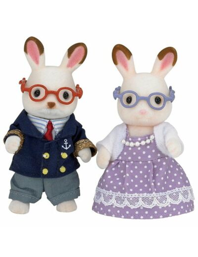 Les grands parents lapin chocolat Sylvanian