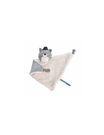 Doudou Chat Gris Clair Fernand - Les Moustaches