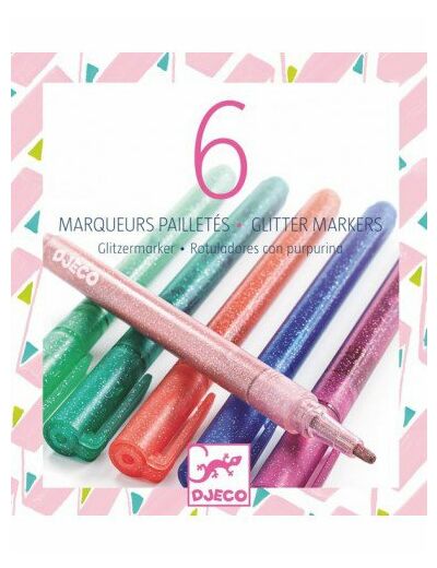 6 glitter markers - sweet