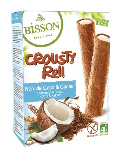 BISSON Crousty Roll cacao et noix de coco bio 125 gr