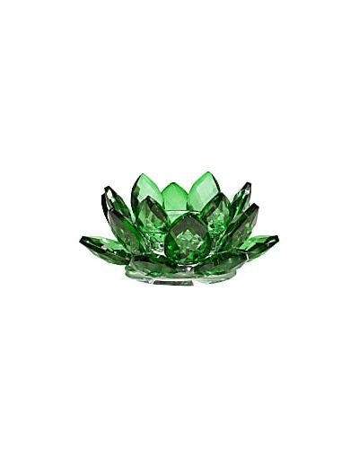 Claraline : Bougeoir Lotus cristal vert