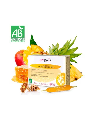 Manino : Gelée Royale 1000 mg Miel Ananas Mangue Bio 10ml x 10 amp