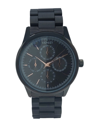 Montre Venizi noire bracelet métallique