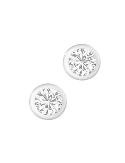 BOUCLES D'OREILLES EN ARGENT SOLITAIRE CLOS