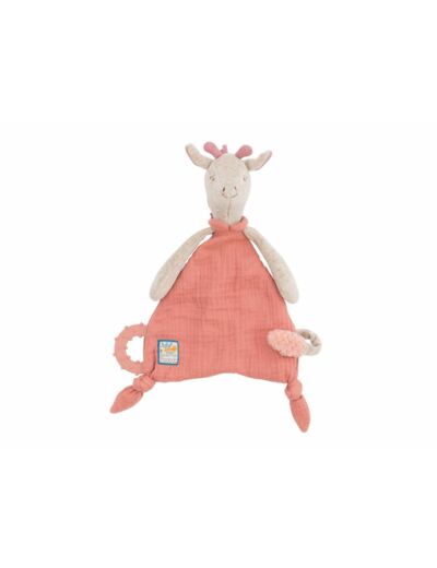 Doudou attache-tétine girafe Sous mon baobab