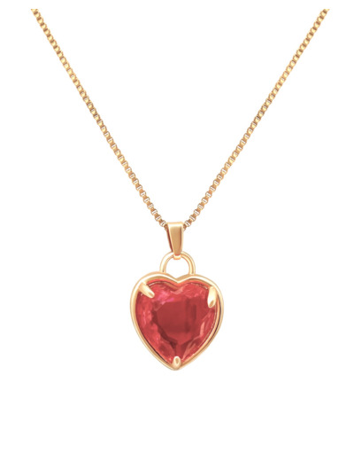 COLLIER PENDENTIF COEUR "INDIAN PINK"