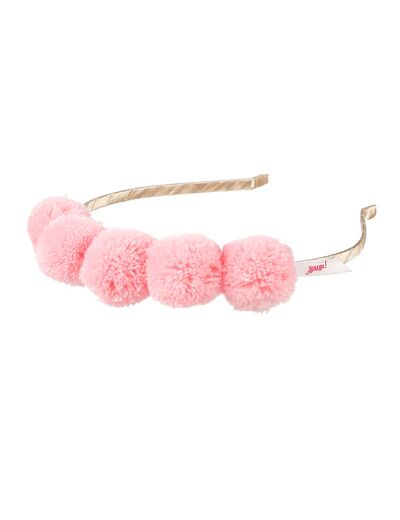 Hoofdband met roze pompons Rosa