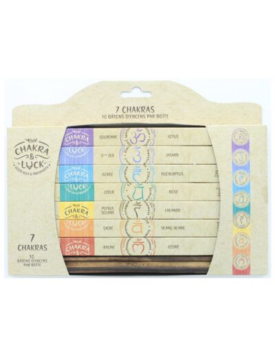 Claraline : Coffret Encens Bâton Chakra Luck 7 Fragrances