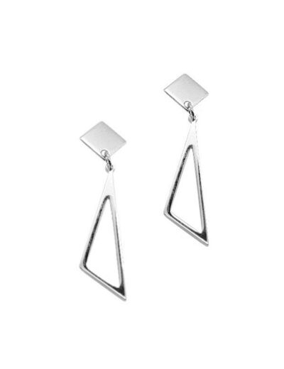 BOUCLES D'OREILLES EN ARGENT TRIANGLE PENDANT