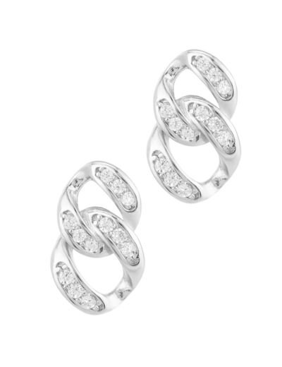 BOUCLES D'OREILLES EN ARGENT 2 CERCLES AVEC PIERRES