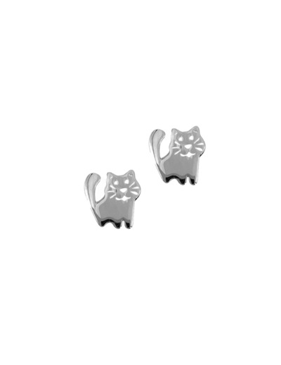 BOUCLES D'OREILLES EN ARGENT CHAT