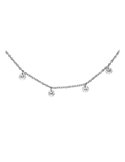 COLLIER EN ARGENT 10 PIERRES PENDANTES