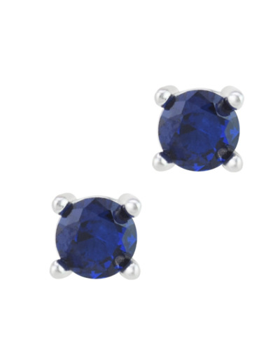 BOUCLES D'OREILLES EN ARGENT SOLITAIRE BLEU