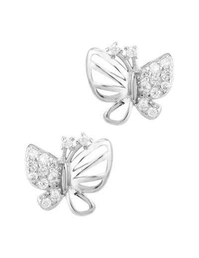 BOUCLES D'OREILLES EN ARGENT PAPILLON AVEC PIERRES