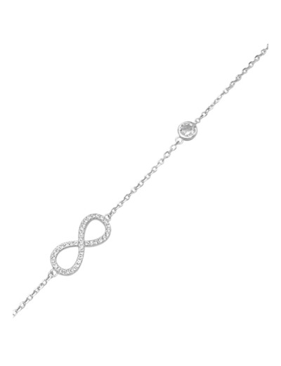 BRACELET EN ARGENT INFINI SERTI DE PIERRES