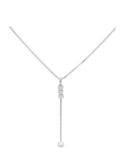 COLLIER EN ARGENT AVEC 3 PIERRES