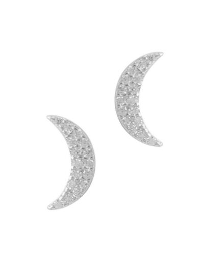 BOUCLES D'OREILLES EN ARGENT DEMI-LUNE