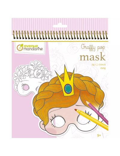 Cahier de coloriage Graffy Pop masques filles