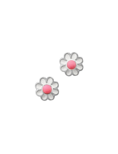 BOUCLES D'OREILLES ENFANT EN ARGENT MOTIF FLEUR