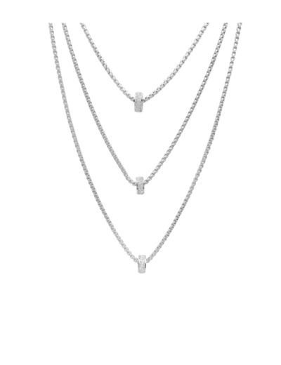 COLLIER EN ACIER 3 CHAINES