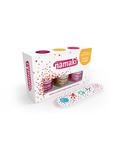 Namaki - Coffret 3 vernis (Framboise Or Fuschia) + lime à o - NA110902