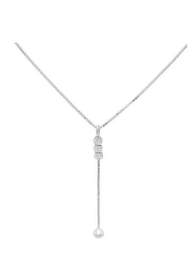 COLLIER EN ARGENT AVEC 3 PIERRES