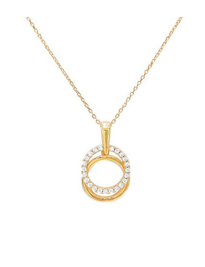 COLLIER EN PLAQUE OR DOUBLE CERCLE