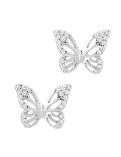 BOUCLES D'OREILLES EN ARGENT PAPILLONS AVEC PIERRES