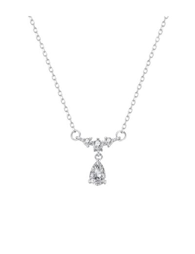 COLLIER EN ARGENT MOTIF FANTAISIE AVEC PIERRE PENDANTE