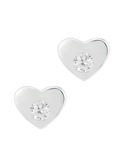 BOUCLES D'OREILLES EN ARGENT COEUR