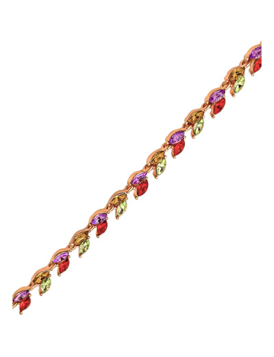 BRACELET ROSE STRASS MULTI-COULEUR