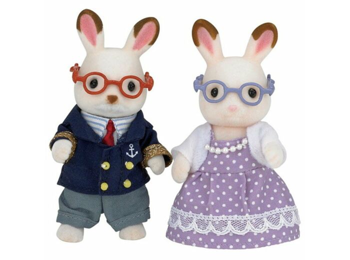 Les grands parents lapin chocolat Sylvanian