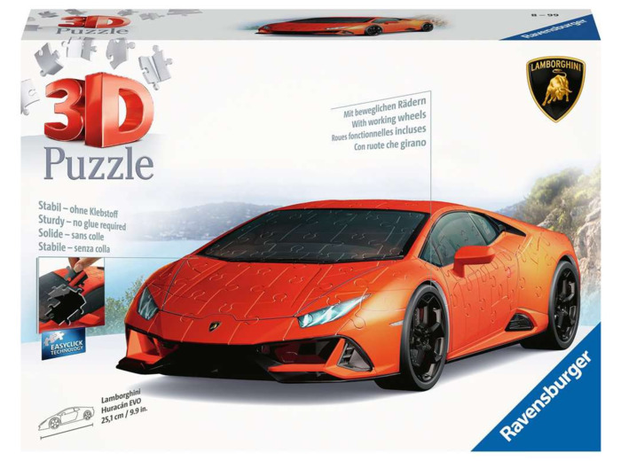 Puzzle Ravensburger 3D - Lamborghini Huracan EVO - 108 Pcs - 112388