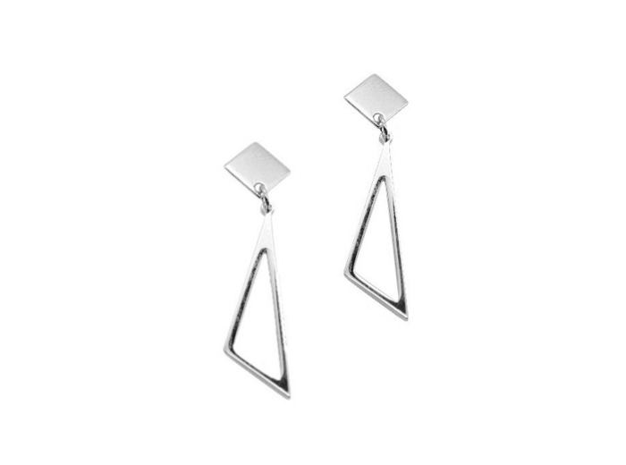 BOUCLES D'OREILLES EN ARGENT TRIANGLE PENDANT