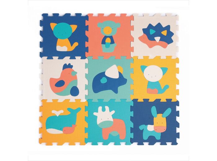 Tapis de jeu 9 dalles animaux Ludi